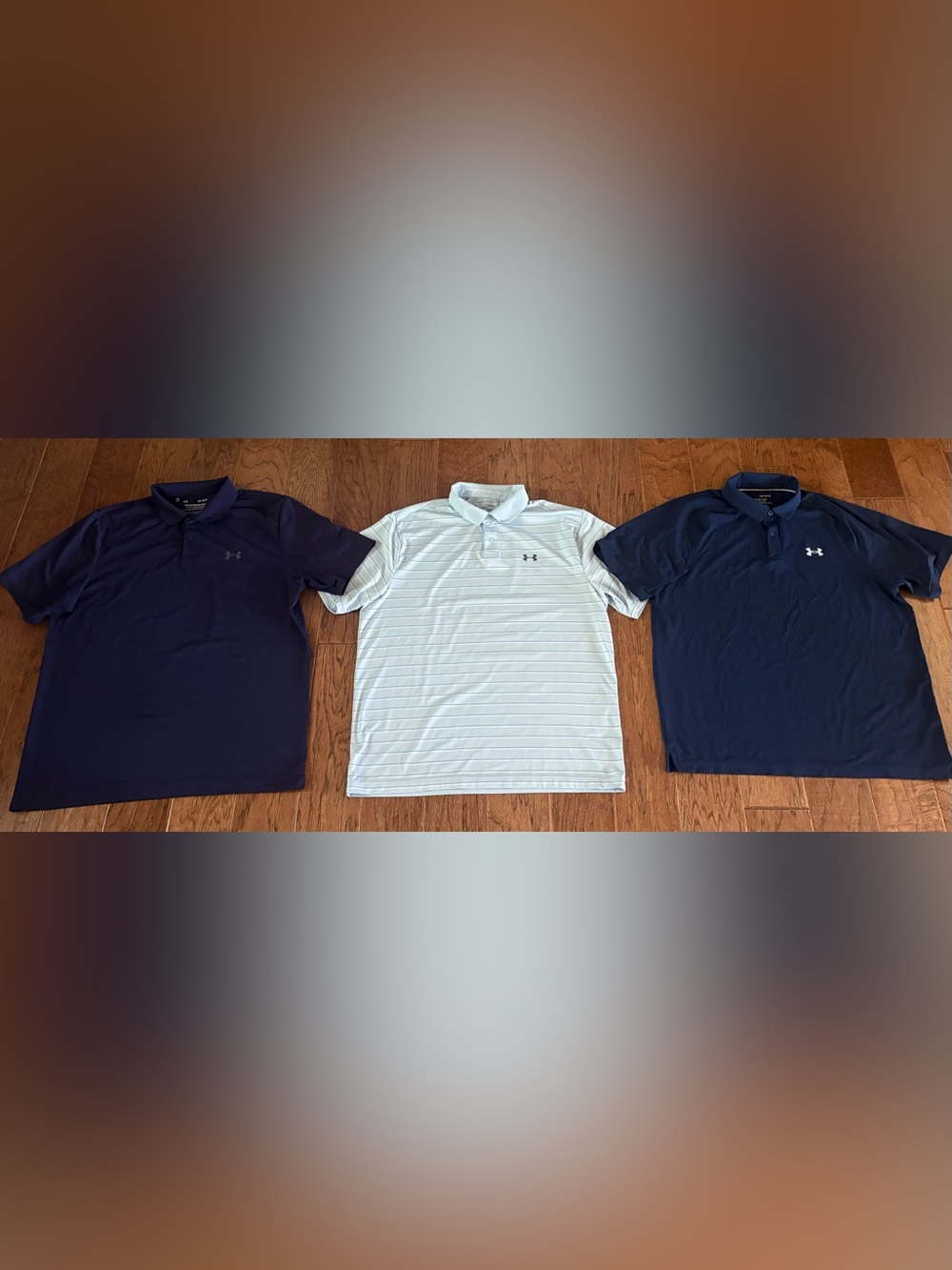 Lot of 3 Under Armour Heat Gear Polo Golf Shirts Size Large